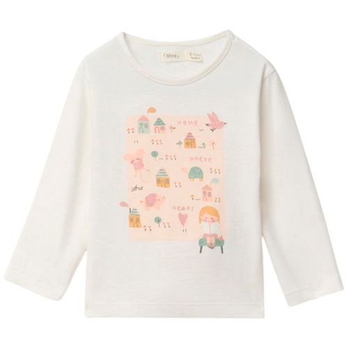Blusa blanca con estampado para bebé niña