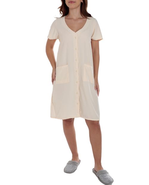 Bata Nicolle amarillo manga corta para mujer