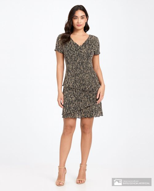 Vestido Connected Apparel formal de mangas cortas para mujer