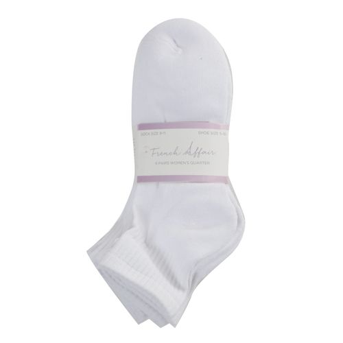 Set de 6 pares de calcetines French affair blancos para mujer