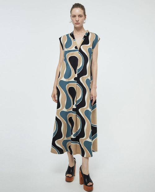 Vestido Sfera maxi estampado sin mangas para mujer