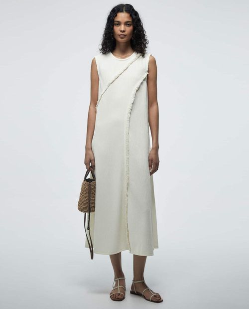 Vestido Sfera midi blanco sin mangas para mujer