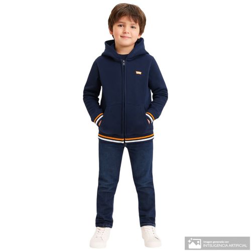 Sudadera azul con estampado para niño