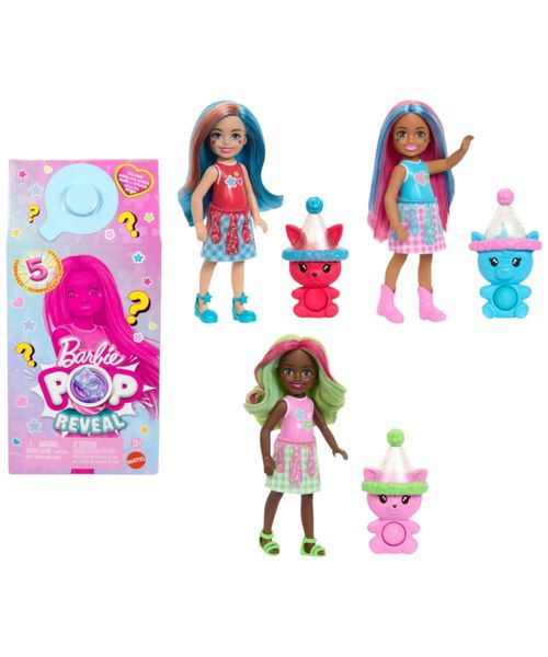 Barbie pop reveal muñeca batidos chelsea sorpresa