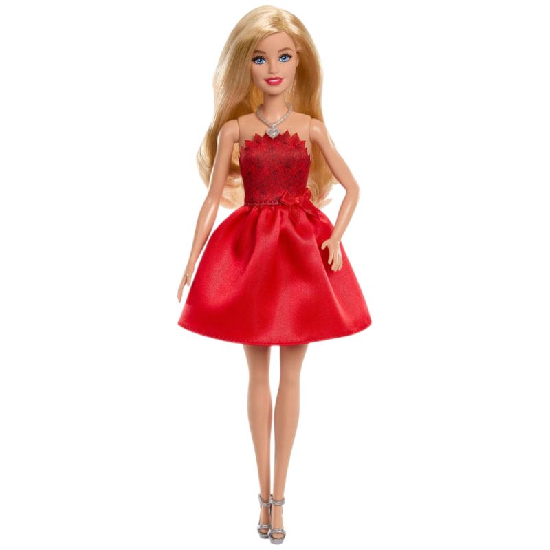 Barbie muñeca Mattel 80th aniversario vestido rojo rubí