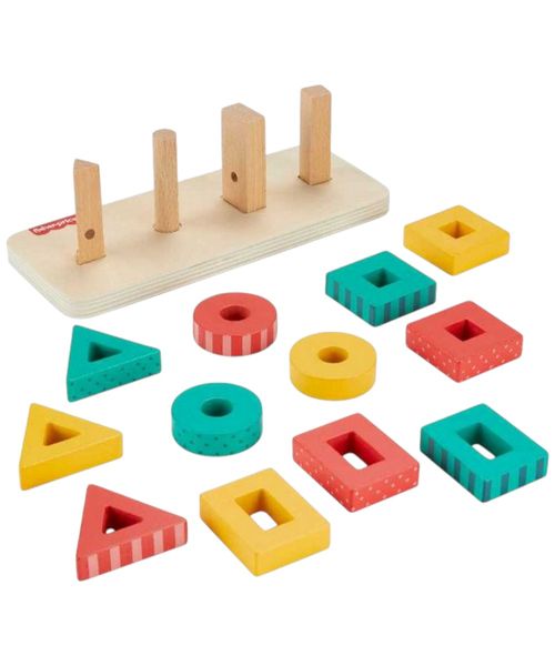 Fisher-price juguete clasificador de formas de madera