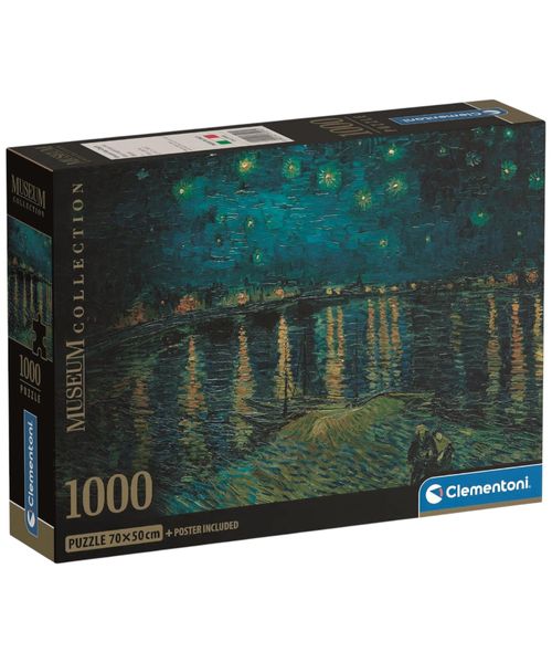 Clementoni rompecabezas 1000 Hqc colleccion museo - Noche estrellada sobre el Ródano