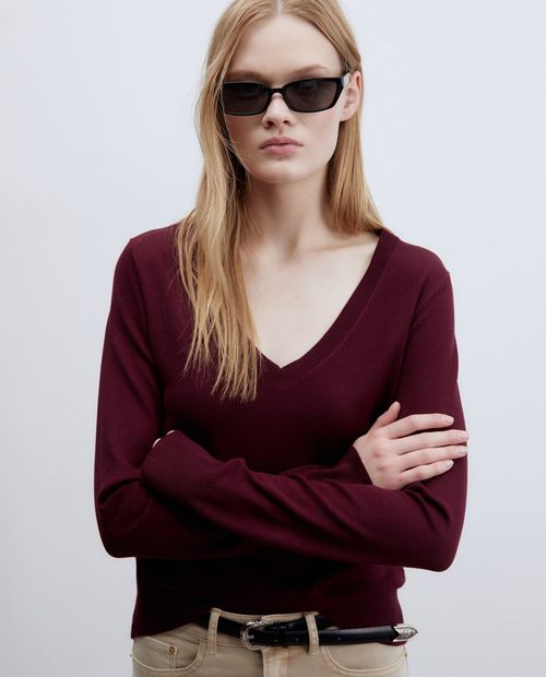 Suéter Sfera pull over rojo para mujer