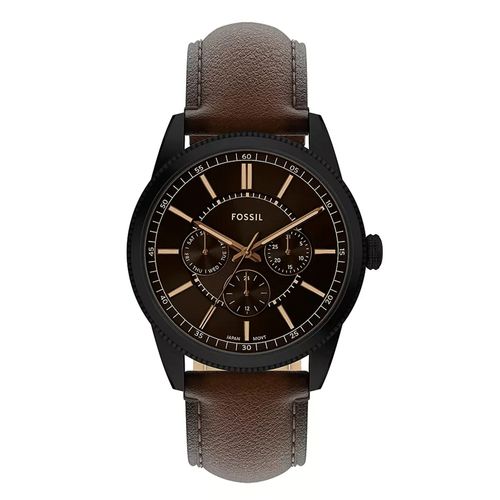 Reloj Fossil análogo Pearson multifunción con correa de cuero café para hombre