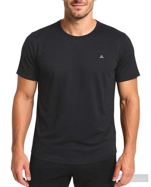 Camiseta deportiva Teammate negra con textura para hombre