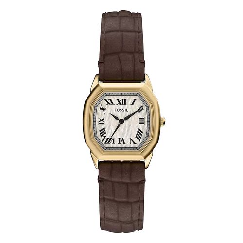 Reloj Fossil análogo de cuero café para mujer