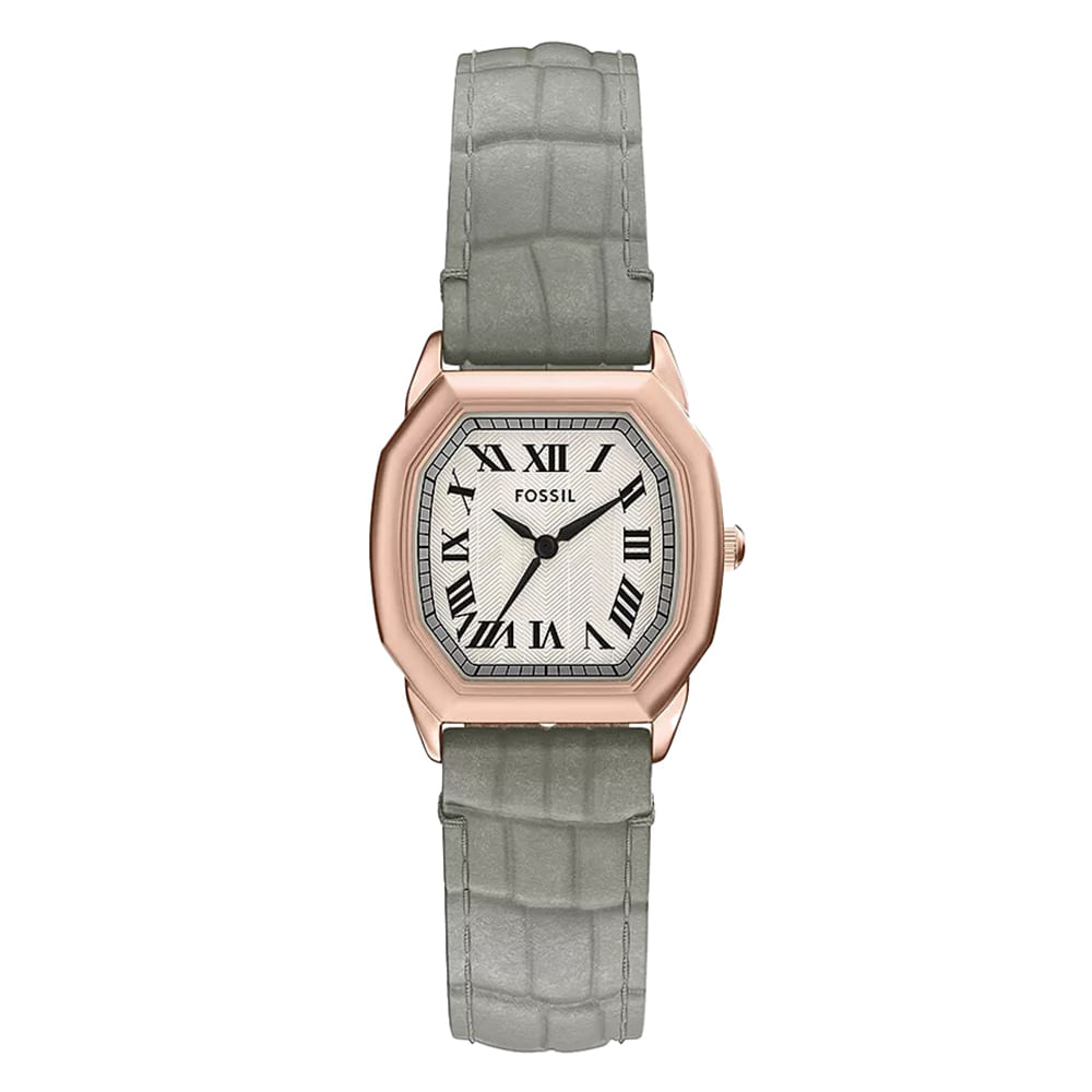 Reloj Fossil análogo de cuero gris para mujer