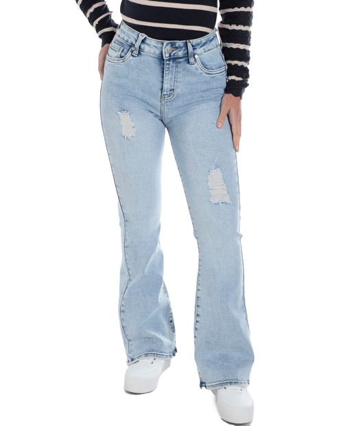 Jeans Orange flare celeste de cintura alta para mujer