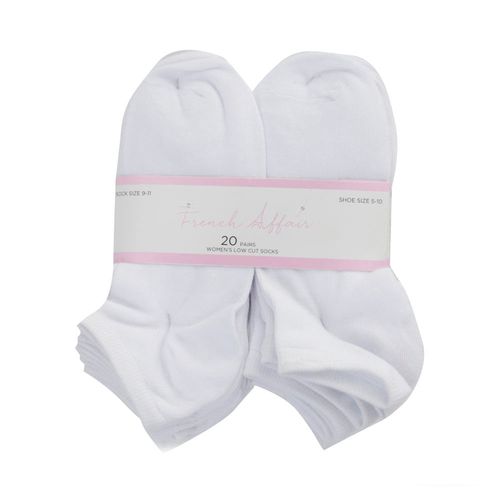 Set de 20 pares de calcetines French affair blancos para mujer