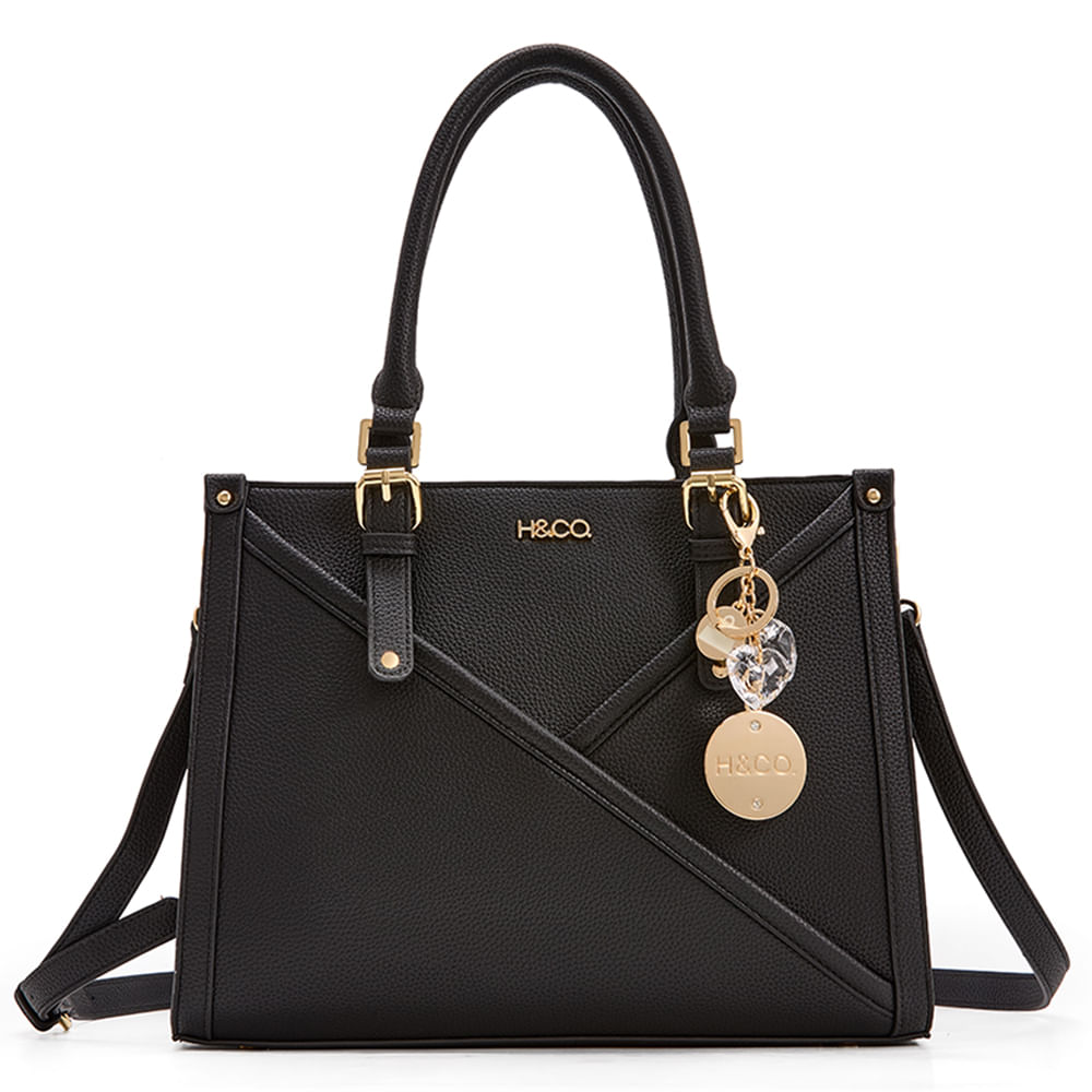 Cartera satchel H&Co color negro para mujer - Siman Nicaragua