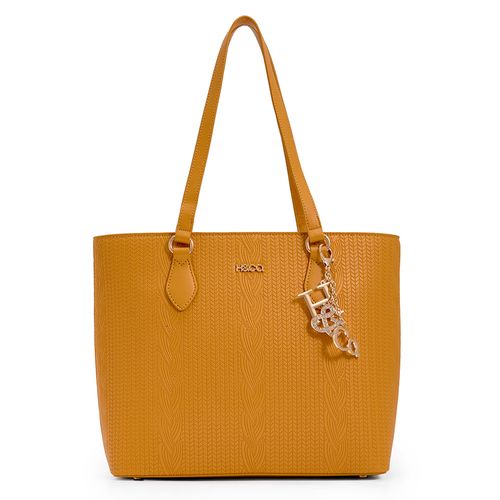 Cartera tote H&Co color amarillo para mujer