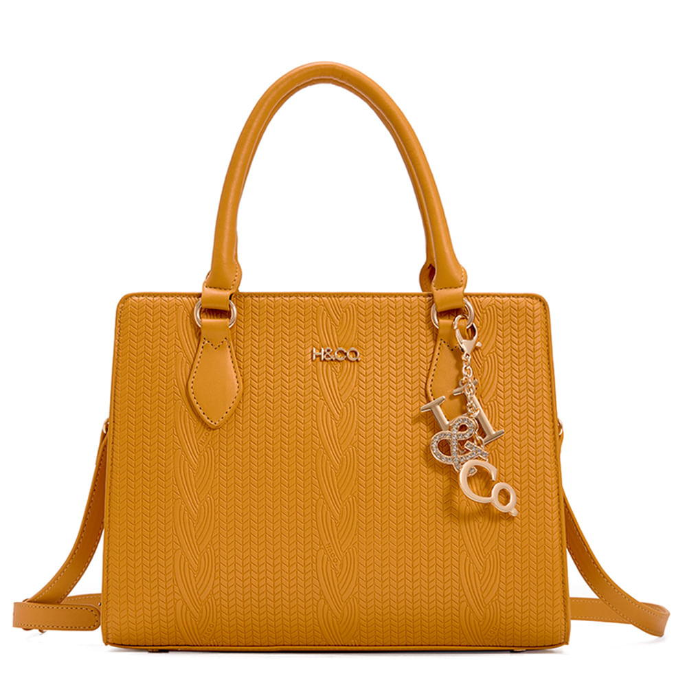 Cartera satchel color H&Co amarilla para mujer - Siman Nicaragua