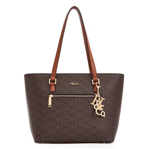 Cartera tote H&Co color café para mujer