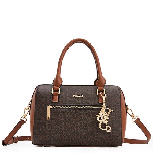 Cartera satchel H&Co color café para mujer