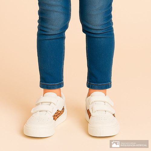 Zapato deportivo casual Colloky blanco para niña