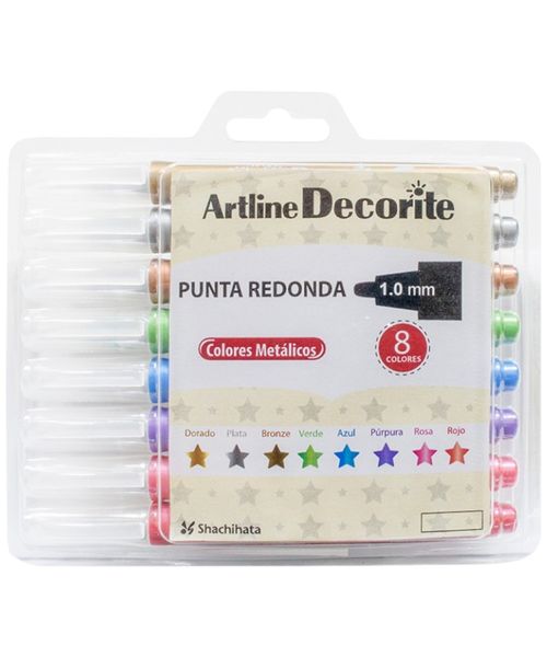 Paquete de marcadores Artline decorite metálicos 1.0