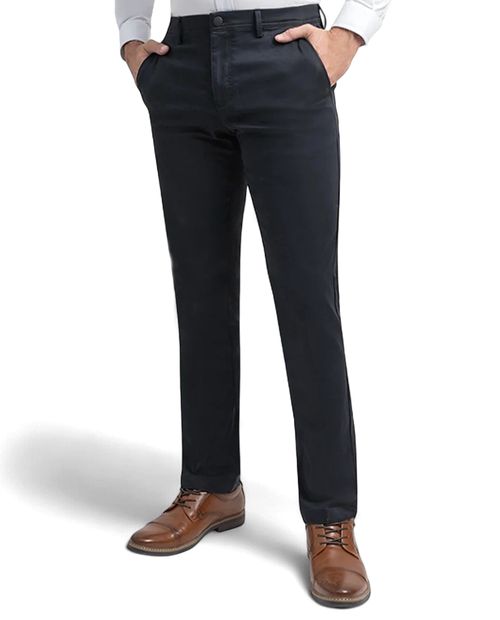 Pantalón chino Manhattan slim fit negro sólido para hombre