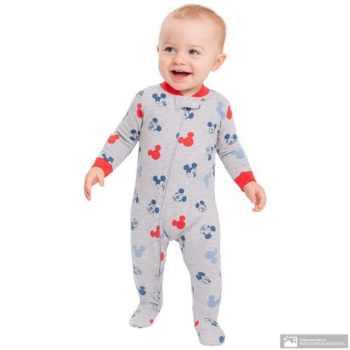 Pijama gris con estampado Mickey Mouse para bebé niño