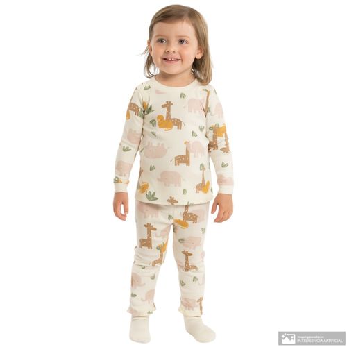 Conjunto de 2 piezas blancas con estampado para bebé niña