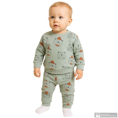 Conjunto de 2 piezas celestes con estampado para bebé niño