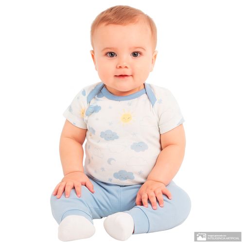 Conjunto de 3 piezas bicolor con estampado para bebé niño