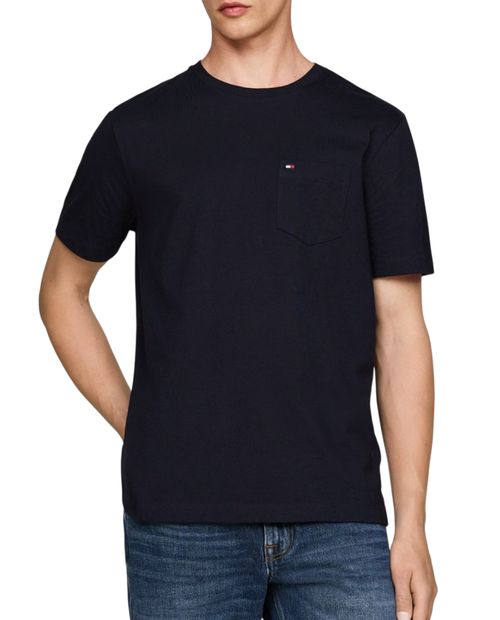 Camiseta Tommy Hilfiger regular fit negro sólido para hombre