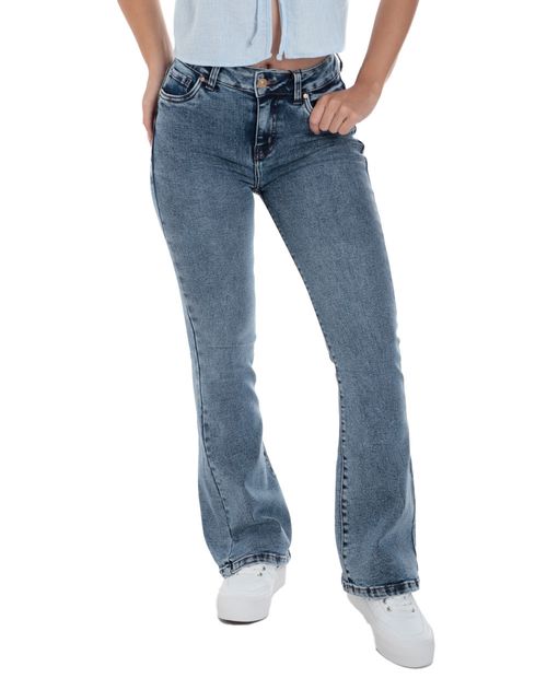 Jeans Orange flare azul cintura alta para mujer
