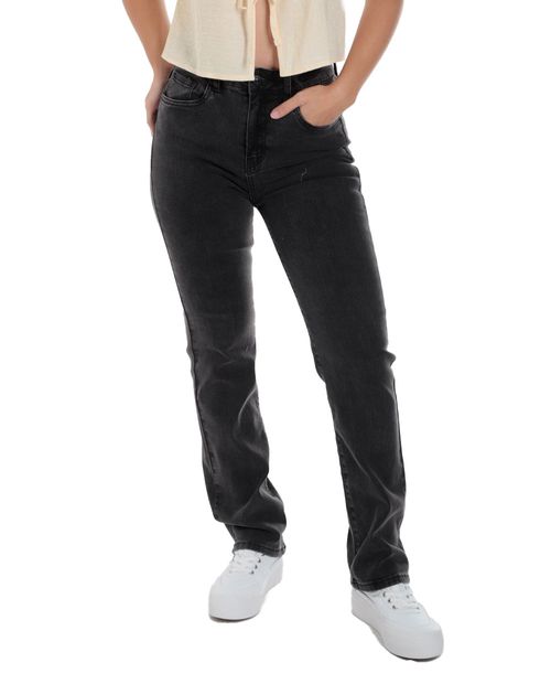 Jeans Orange straight negro de cintura alta para mujer