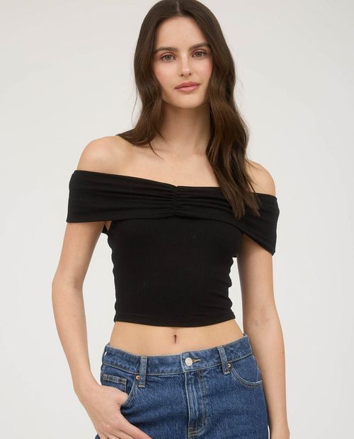 Blusa Mine off shoulder manga corta para mujer