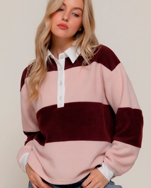 Suéter Active Basic pull over rayado para mujer
