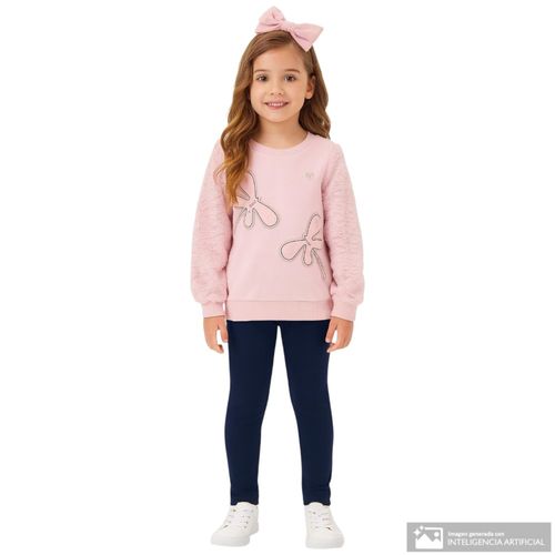 Conjunto de 2 piezas bicolor con estampado para niña