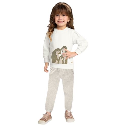 Conjunto de 2 piezas bicolor con estampado para niña