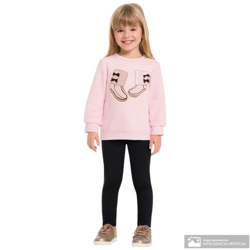 Conjunto de 2 piezas bicolor con estampado para niña