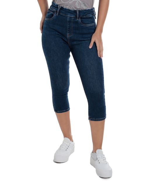 Jeans Nicolle capri azul de cintura alta para mujer