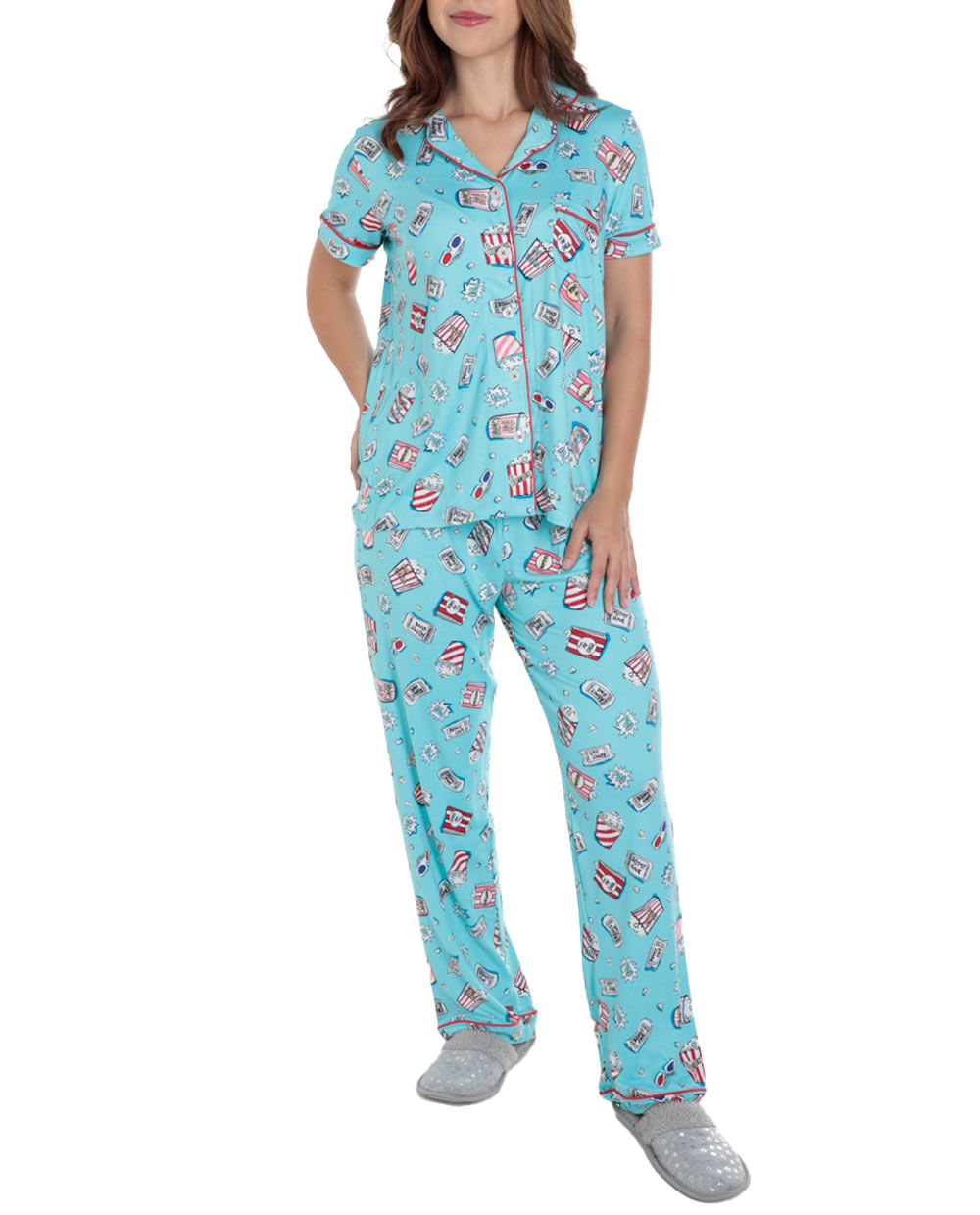Pijama con pantalón Rene Rofe estampada para mujer - Siman El Salvador