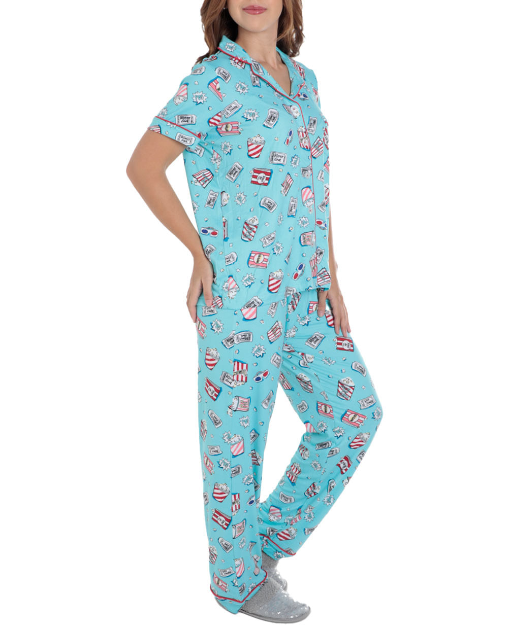 Pijama con pantalón Rene Rofe estampada para mujer - Siman El Salvador