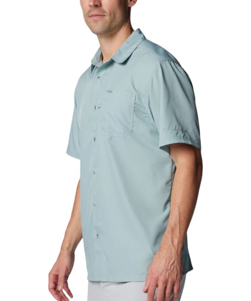 Camisa casual Columbia PFG Slack Tide Camp celeste texturizada para hombre-1749685769146