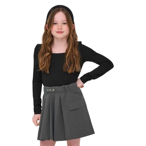 Blusa negra sólido para niña