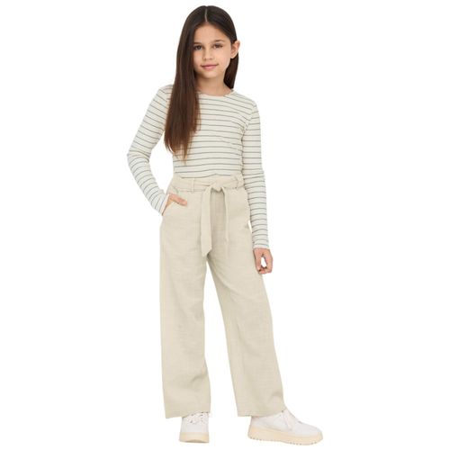 Pantalón beige sólido para niña