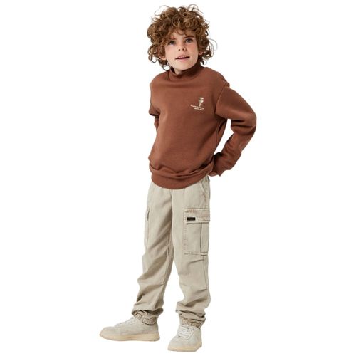 Pantalón beige sólido para niño