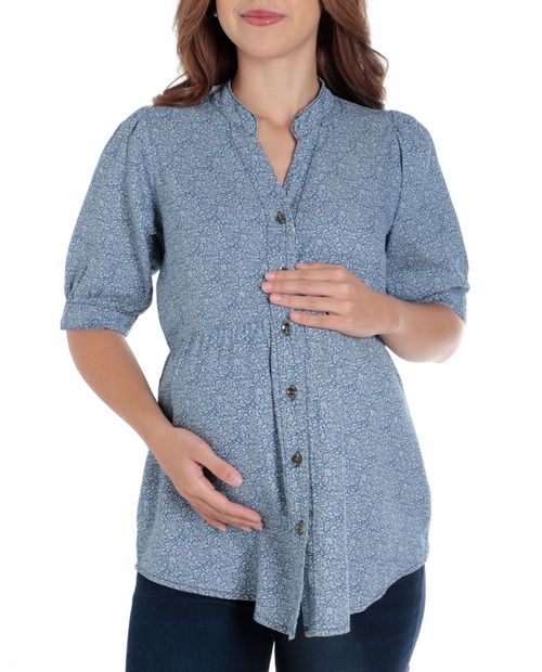 Blusa Sabrina maternal estampada manga corta para mujer