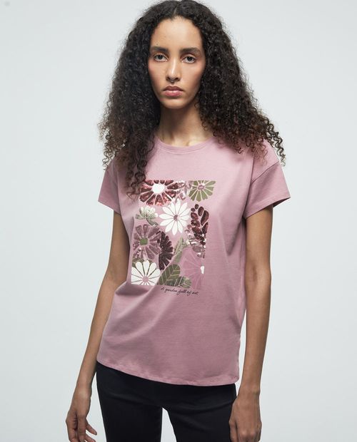 Camiseta Sfera rosada de mangas cortas para mujer