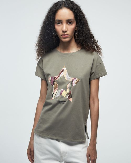 Camiseta Sfera verde de mangas cortas para mujer