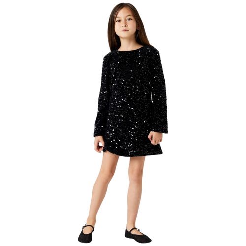 Vestido negro de lentejuelas para niña