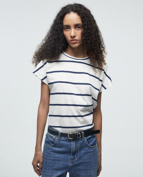 Camiseta Sfera rayada manga corta para mujer